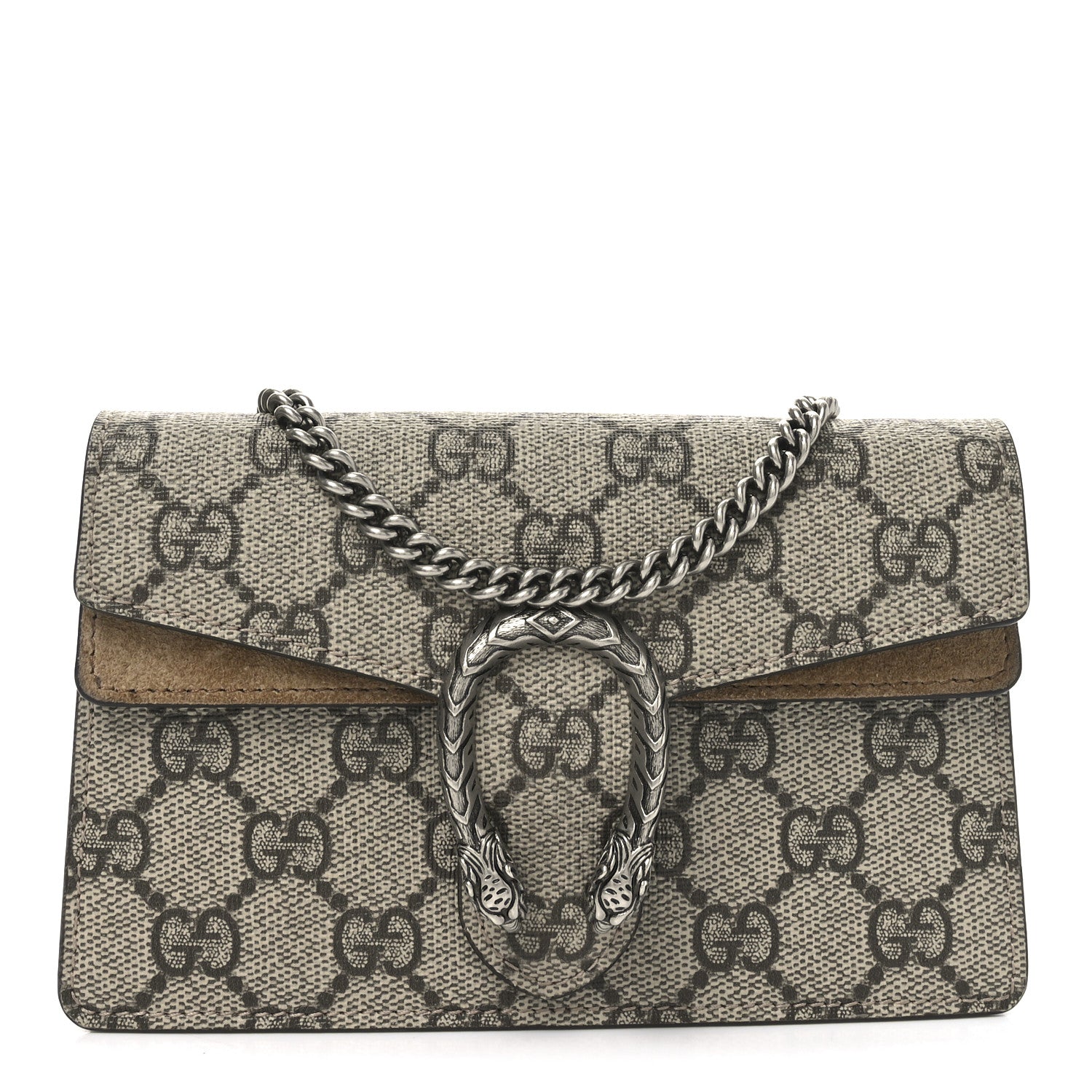 Gucci GG Supreme Monogram Super Mini Dionysus Shoulder Bag Taupe 1 of 11