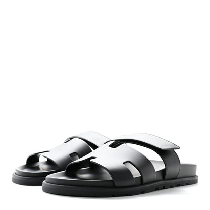 Hermes Calfskin Mens Chypre Sandals 41.5 Black 3 of 10