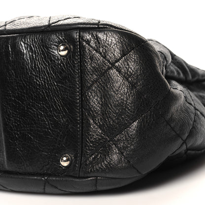 Chanel Glazed Calfskin On The Road Hobo Black 10 of 11