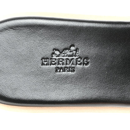 Hermes Calfskin Cork Eze 30 Sandals 39 Black 5 of 9