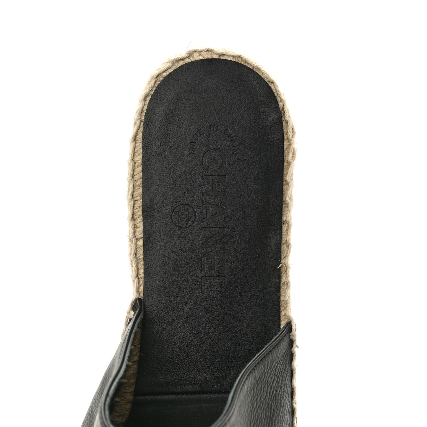 Calfskin CC Espadrille Mules 41 Black