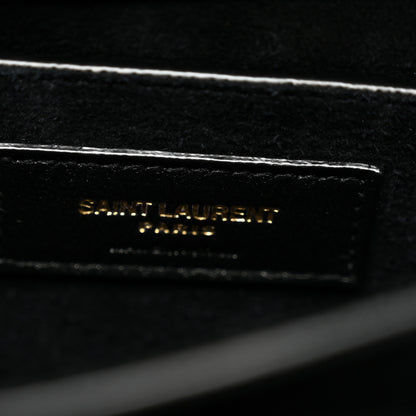 Saint Laurent Calfskin Polka Dot Medium Monogram Sunset Black White 7 of 10