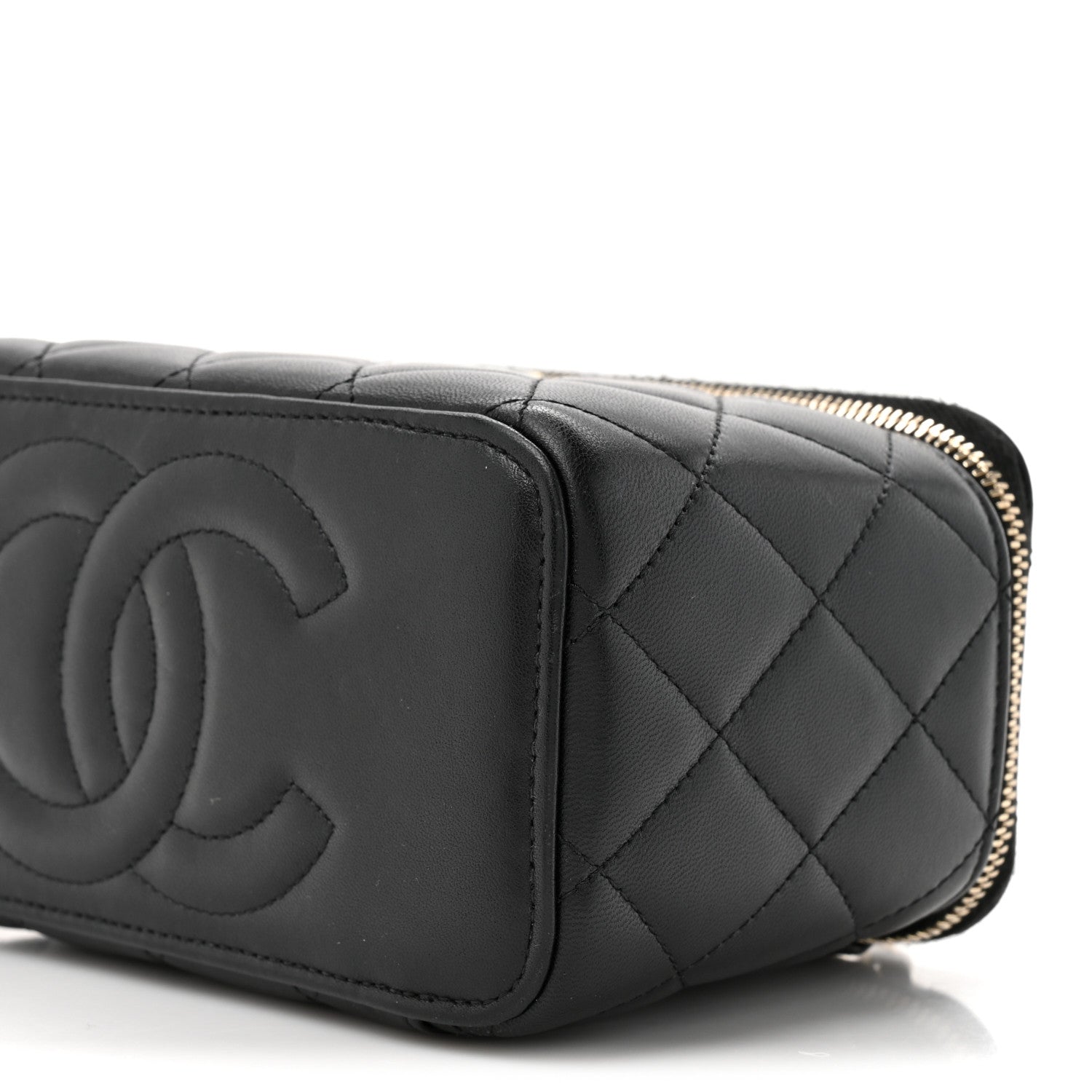 Chanel Lambskin Quilted Small Top Handle Vanity Case With Chain Black 9 of 11