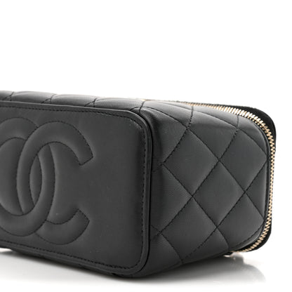 Chanel Lambskin Quilted Small Top Handle Vanity Case With Chain Black 9 of 11