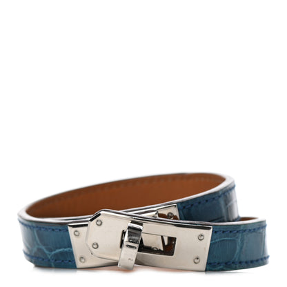 Hermes Matte Alligator Kelly Double Tour Bracelet M Mykonos 1 of 5