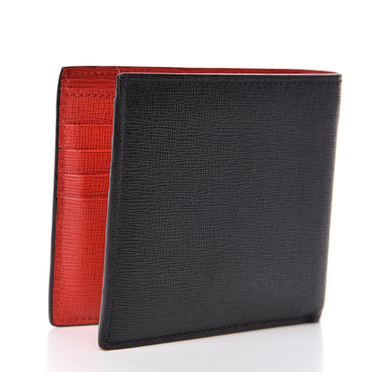 Fendi Vitello Elite Monster Eyes Inlay Bi-Fold Wallet Black Giallo Rosso 3 of 9