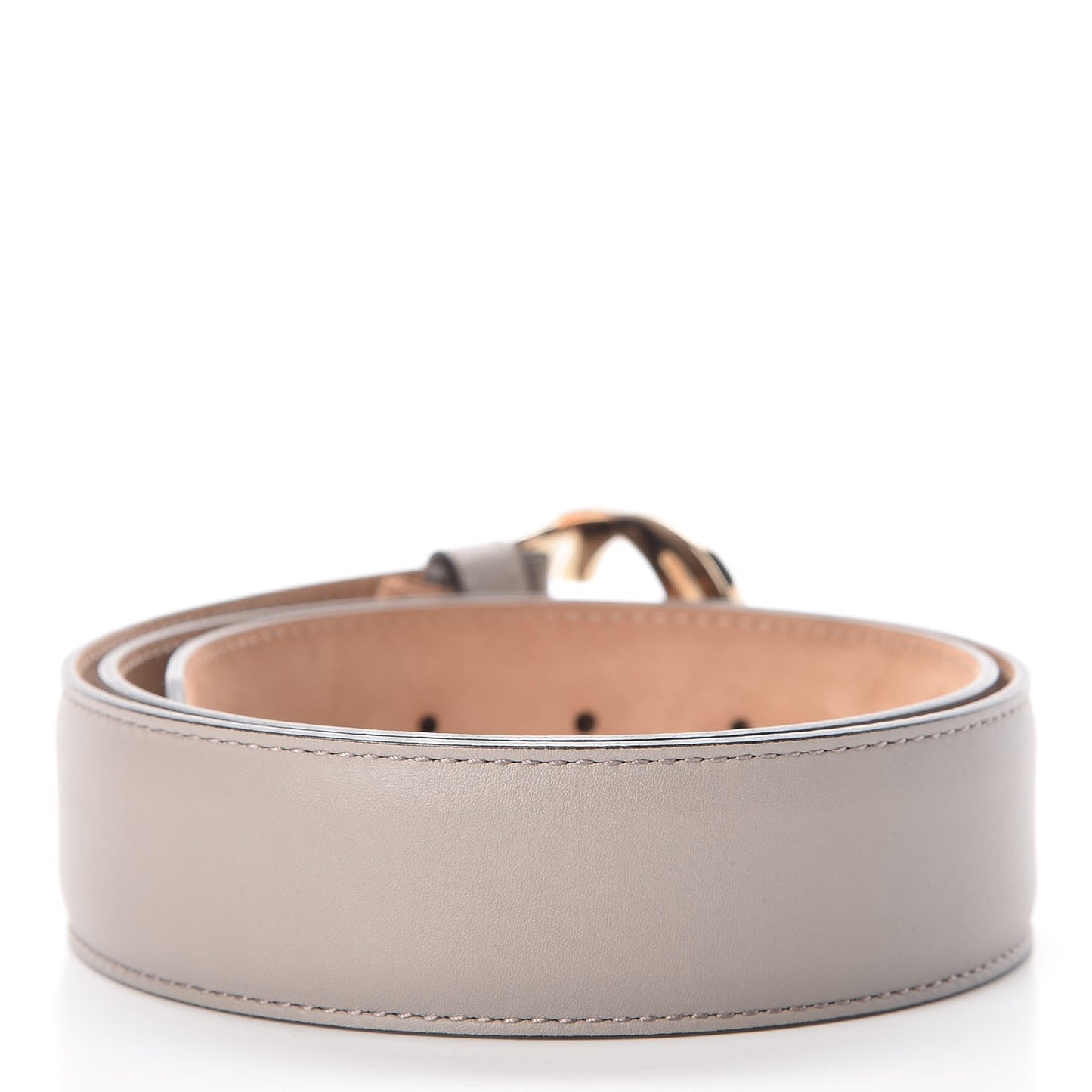 Moon Calfskin Interlocking G 37mm Belt 80 32 Storm Grey