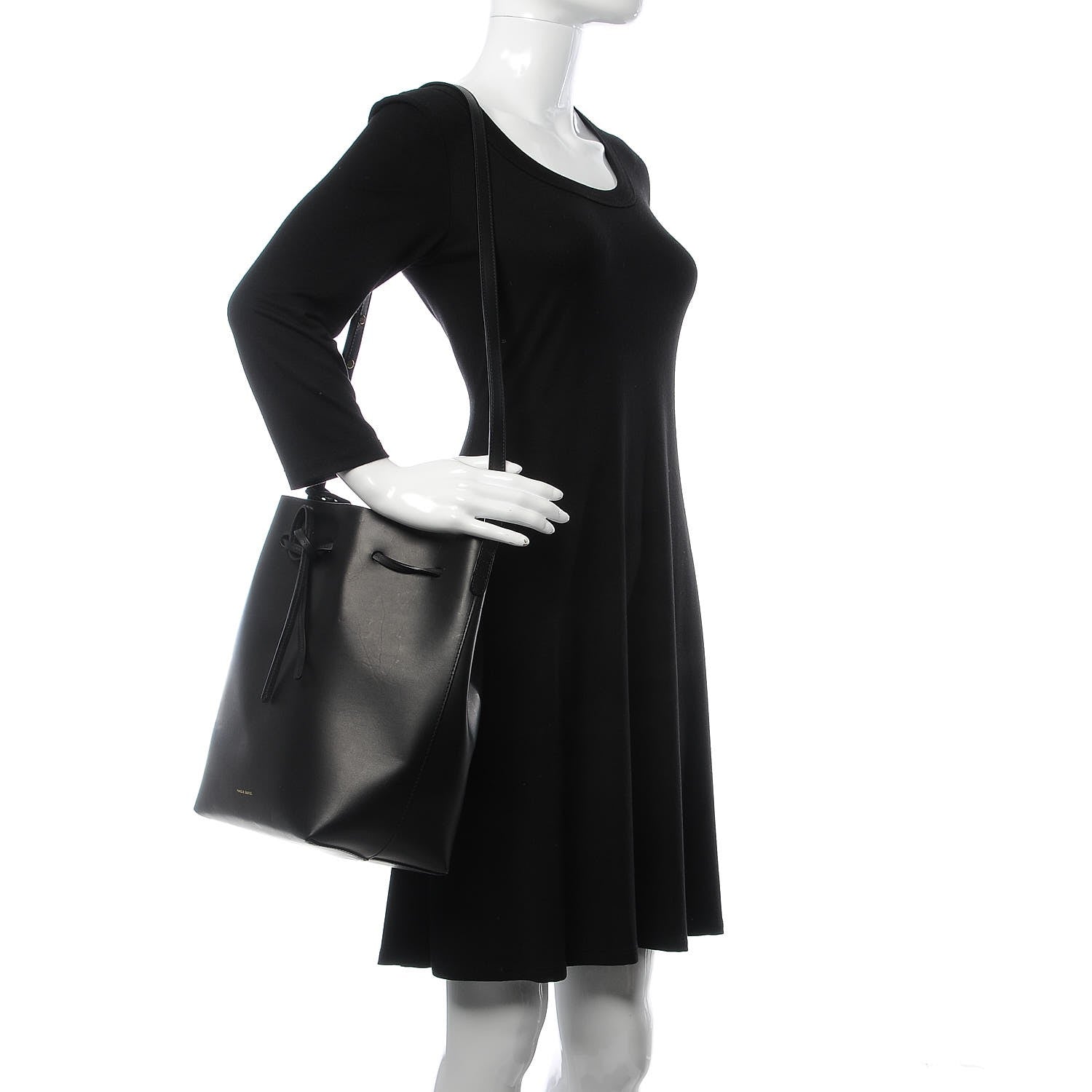 Mansur Gavriel Vegetable Tanned Calfskin Bucket Bag Black 2 of 9