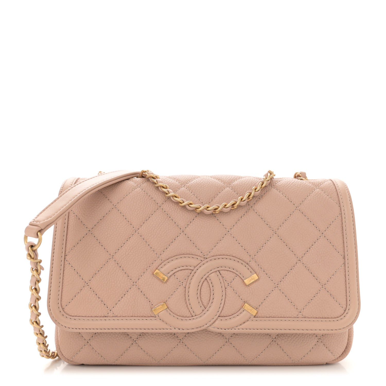Chanel Caviar Quilted Small CC Filigree Flap Beige Beige 1 of 11