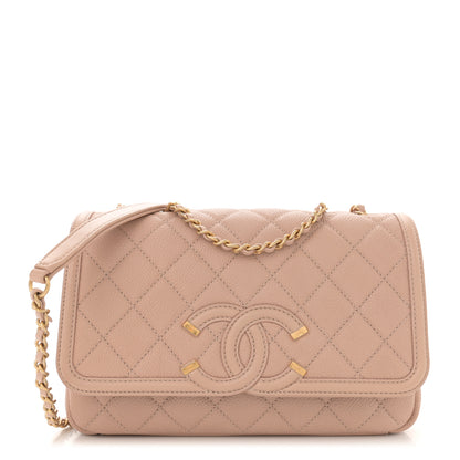 Chanel Caviar Quilted Small CC Filigree Flap Beige Beige 1 of 11