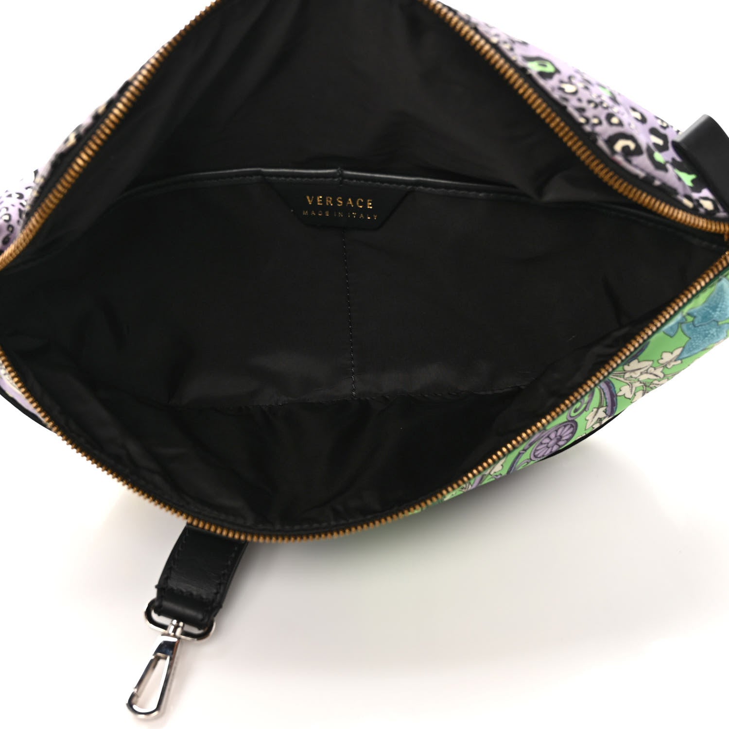Versace Nylon Calfskin Barocco Mosaic Print Bondage Belt Bag Jacaranda Multicolor 5 of 8