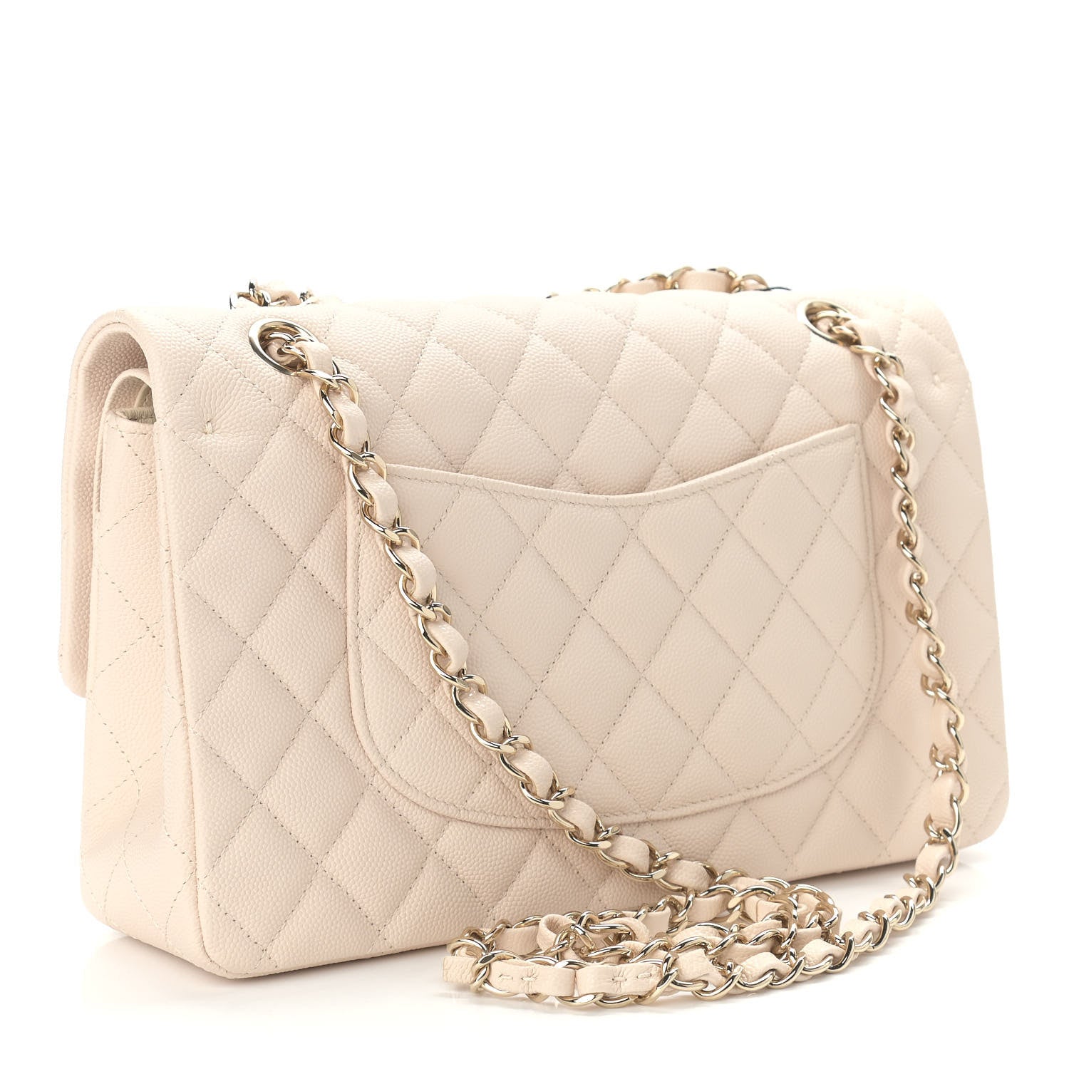 Chanel Caviar Quilted Medium Double Flap Light Beige 3 of 9