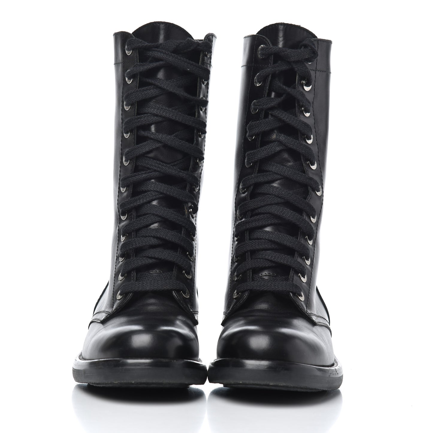Lambskin Combat Boots 39 Black
