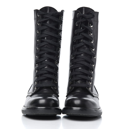 Chanel Lambskin Combat Boots 39 Black 2 of 18