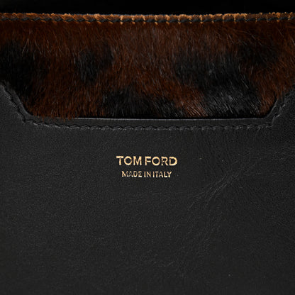 Tom Ford Calfskin Calf Hair Leopard Print Mini Jennifer Crossbody Bag Brown Black 6 of 7