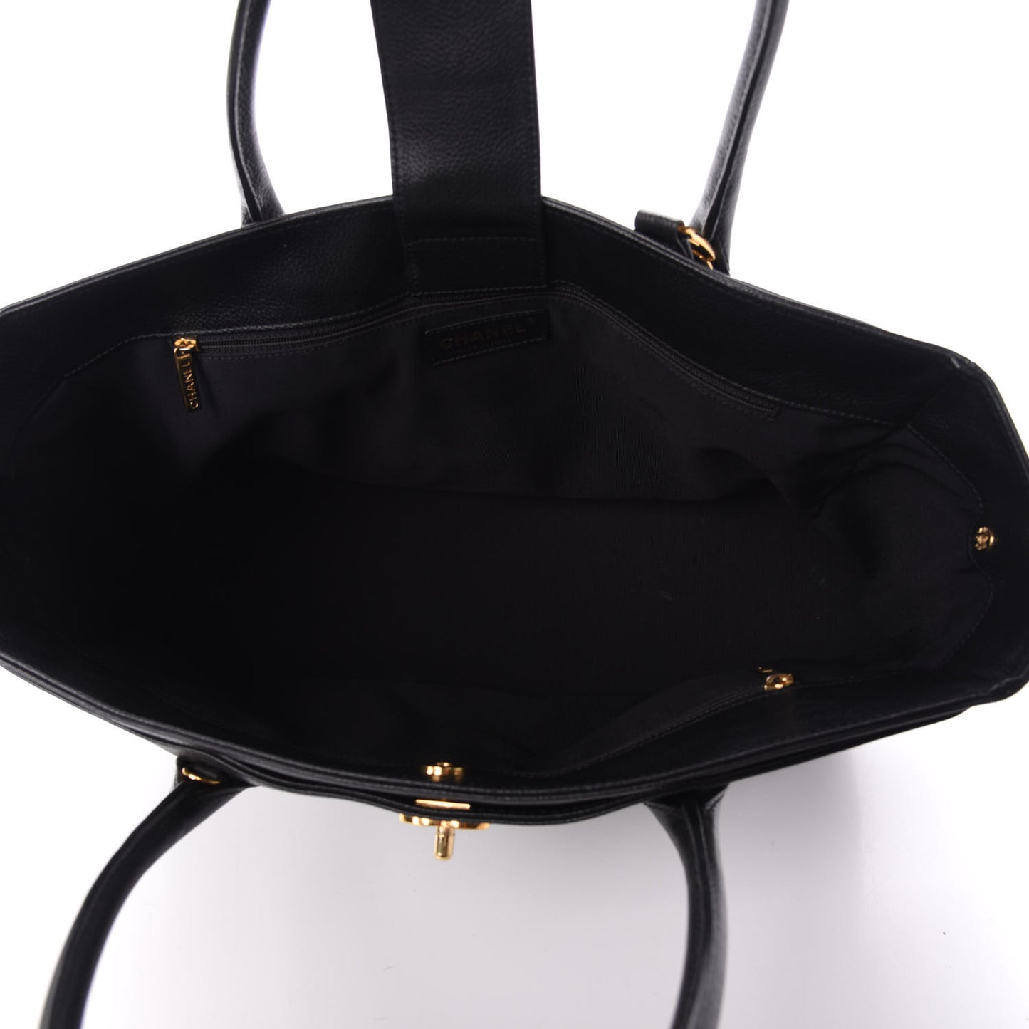Calfskin Cerf Executive Shopper Tote Black