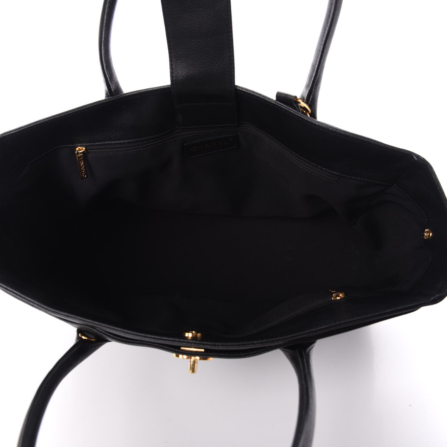 Chanel Calfskin Cerf Executive Shopper Tote Black 5 of 10