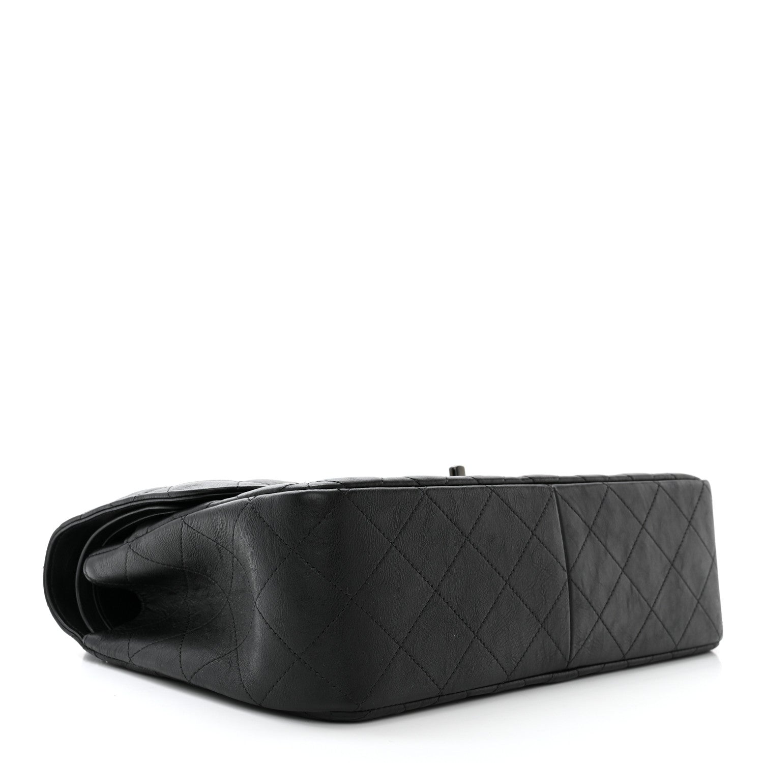 Chanel Crumpled Calfskin Quilted Jumbo Double Flap So Black 4 of 13