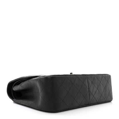Chanel Crumpled Calfskin Quilted Jumbo Double Flap So Black 4 of 13