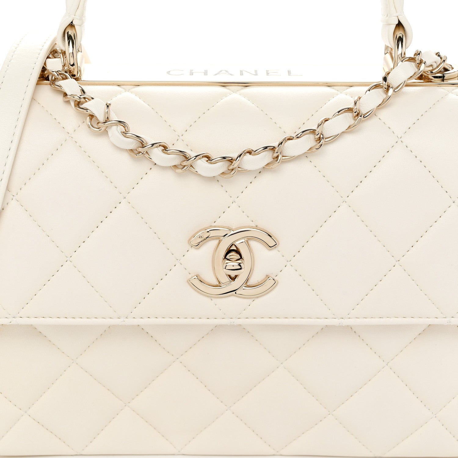 Chanel Lambskin Quilted Small Trendy CC Dual Handle Flap Bag White 8 of 10