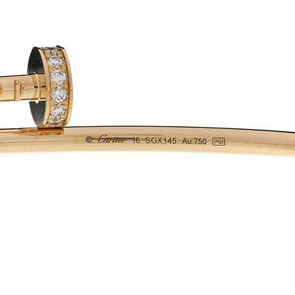 Cartier 18K Yellow Gold Diamond Small Juste Un Clou Bracelet 16 4 of 4