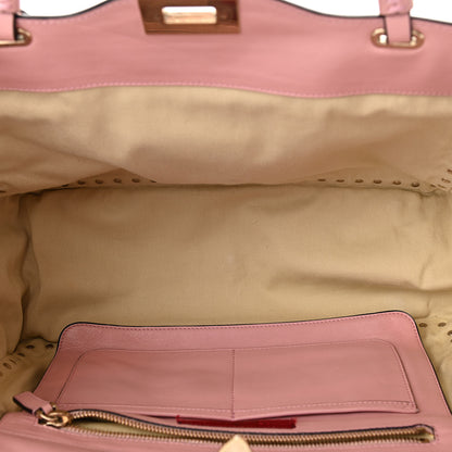 Valentino Garavani Vitello Medium Rockstud Tote Pop Gardenia 5 of 9