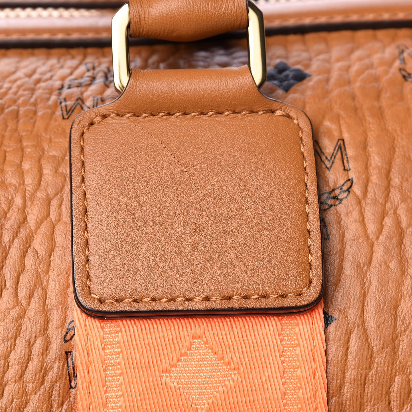 Visetos Large Traveler Weekender Bag Cognac Neon Orange