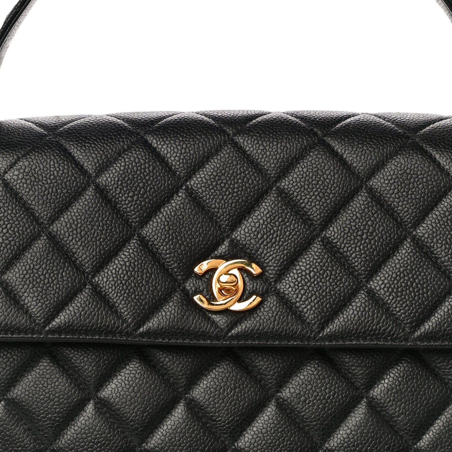 Caviar Quilted Jumbo Kelly Flap Black