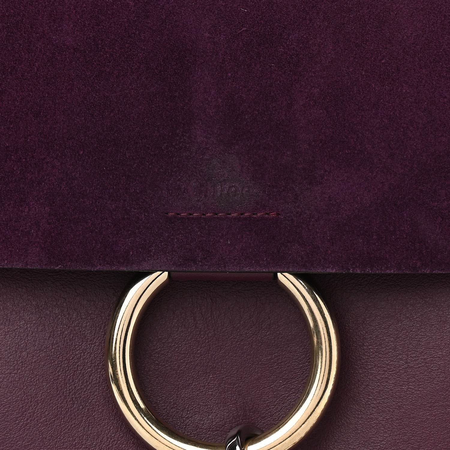 Chloe Calfskin Suede Medium Faye Shoulder Bag Intense Violine 9 of 15