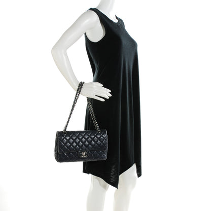 Chanel Caviar Quilted Medium Double Flap Navy 2 of 8