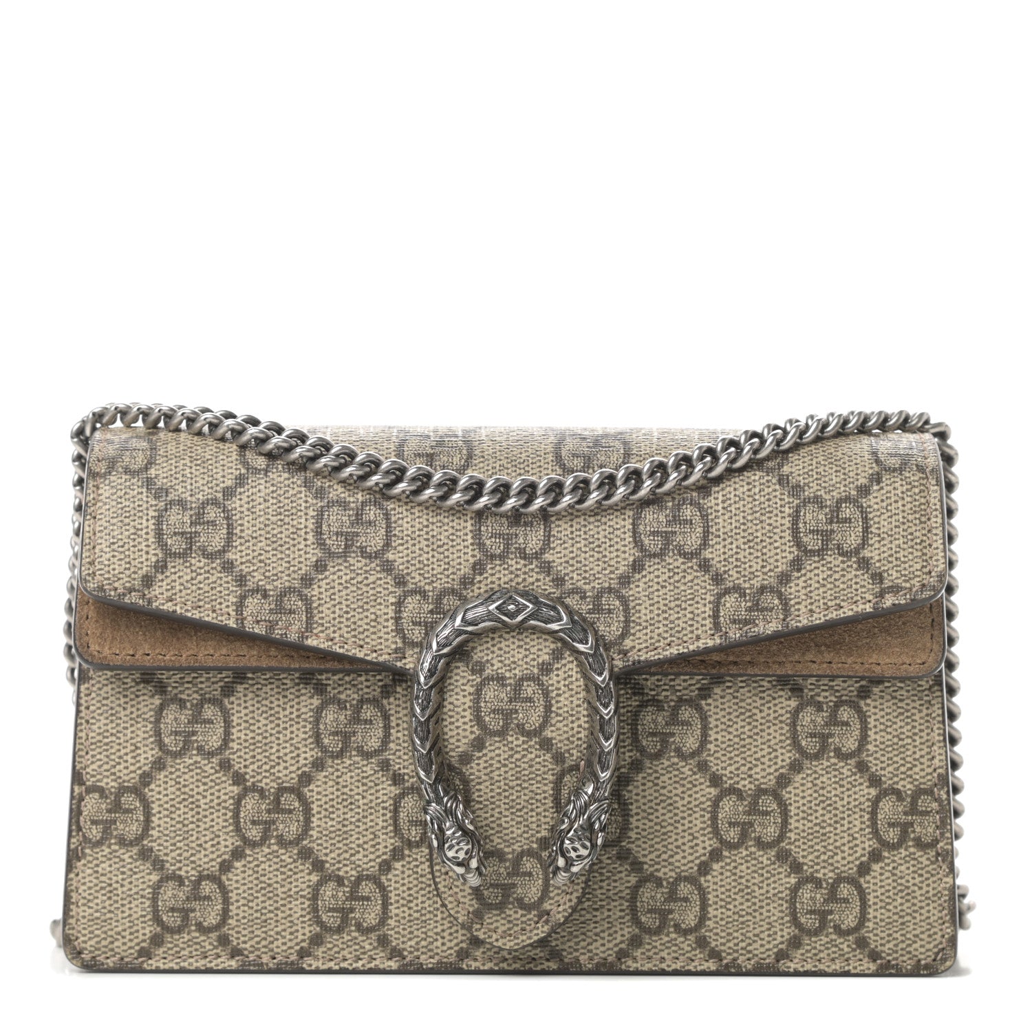 Gucci GG Supreme Monogram Super Mini Dionysus Shoulder Bag Taupe 1 of 11