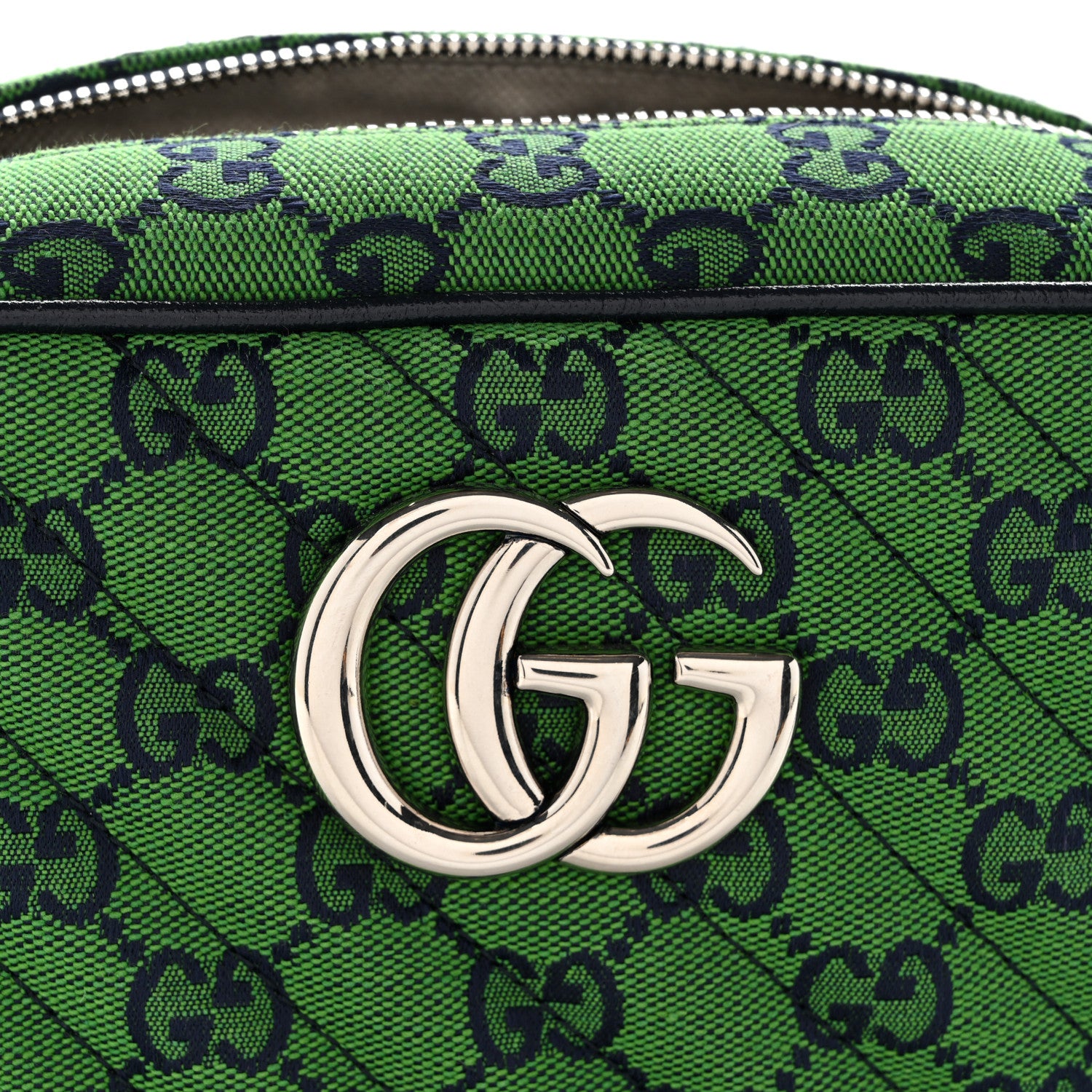 Gucci Monogram Multicolor Matelasse Diagonal Small GG Marmont Chain Shoulder Bag Green Blue 8 of 10