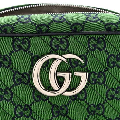 Gucci Monogram Multicolor Matelasse Diagonal Small GG Marmont Chain Shoulder Bag Green Blue 8 of 10