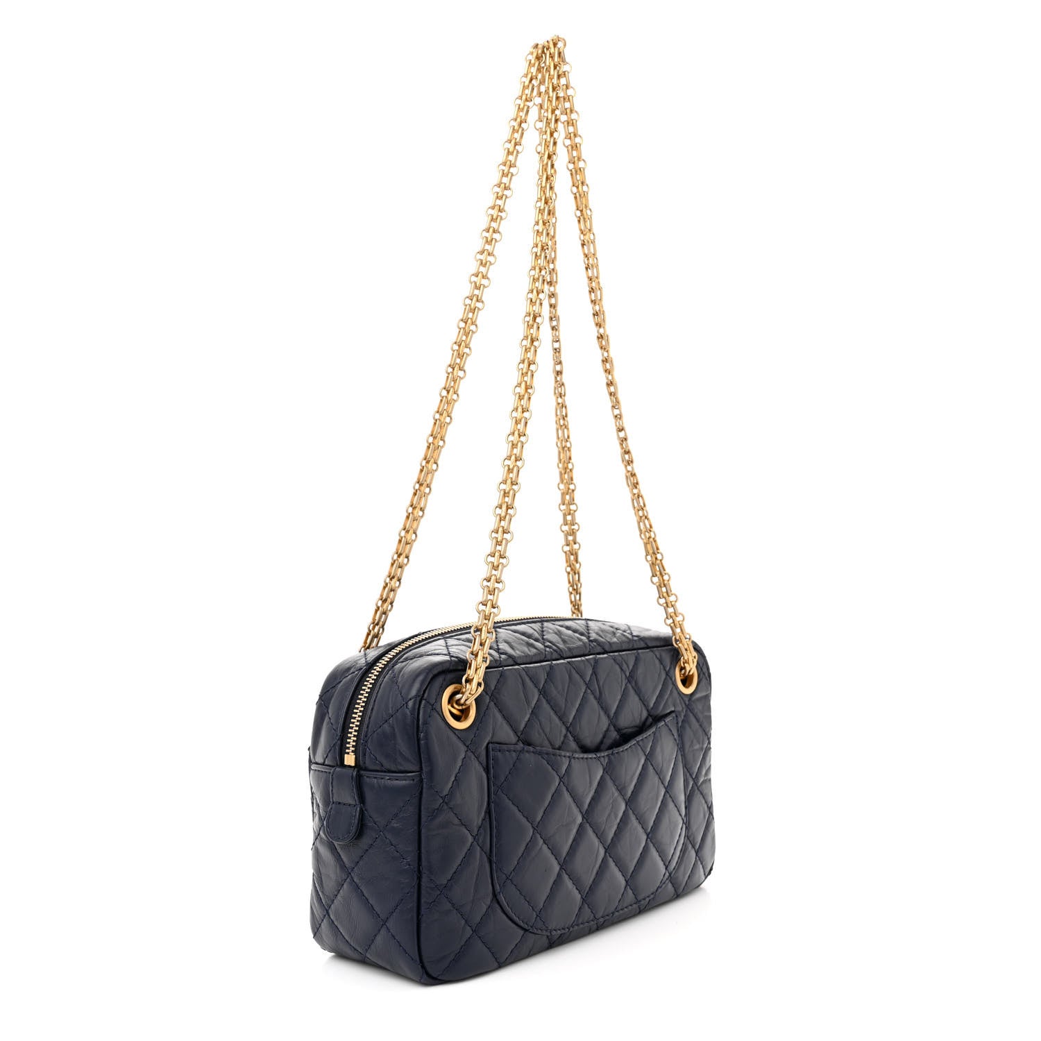 Chanel Aged Calfskin Quilted Medium Reissue Camera Case Navy 3 of 11
