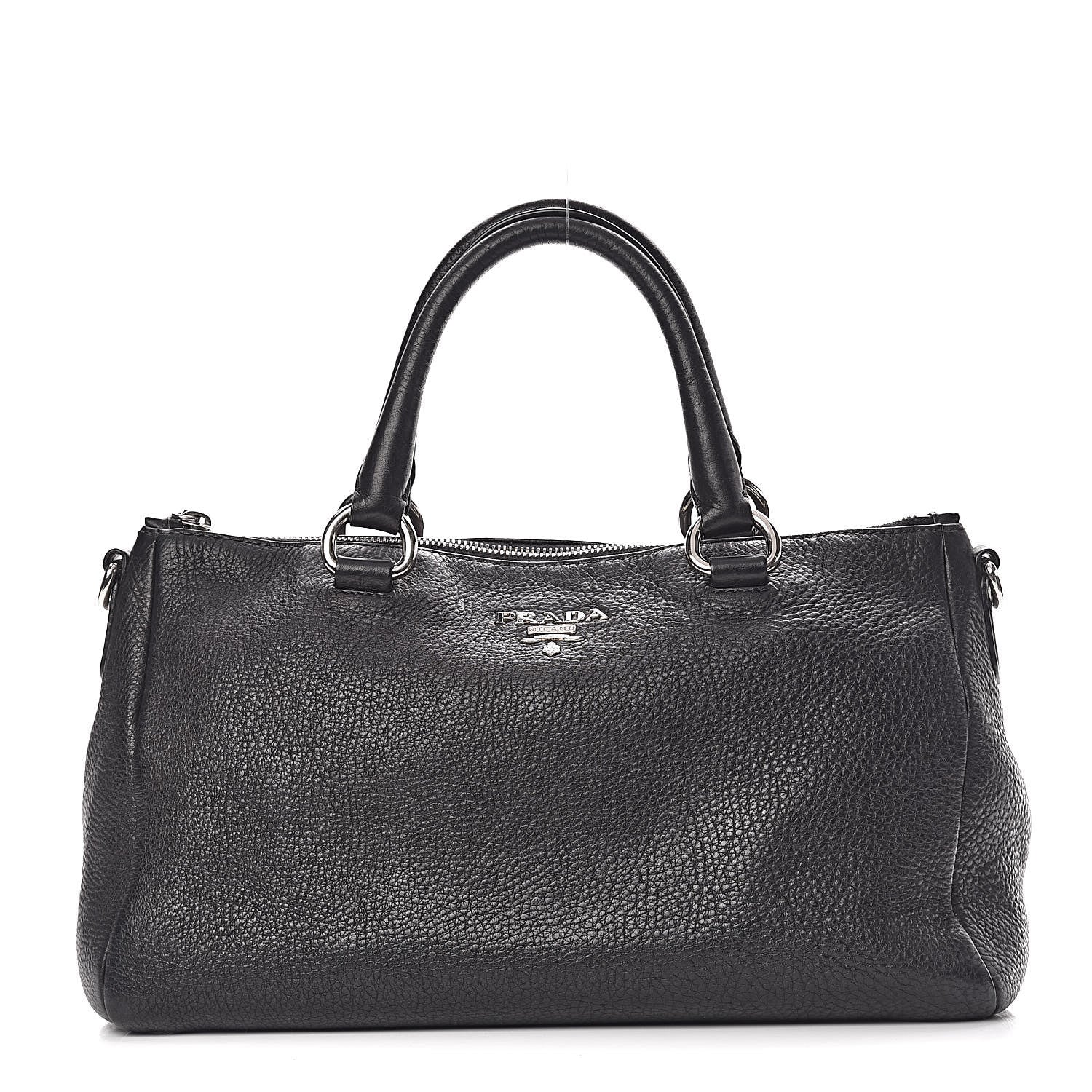 Prada Vitello Daino Shopping Satchel Black 1 of 13