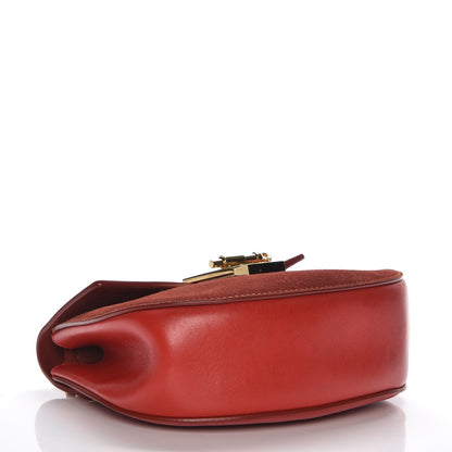 Chloe Lambskin Suede Calfskin Mini Drew Shoulder Bag Paprika Red 4 of 8