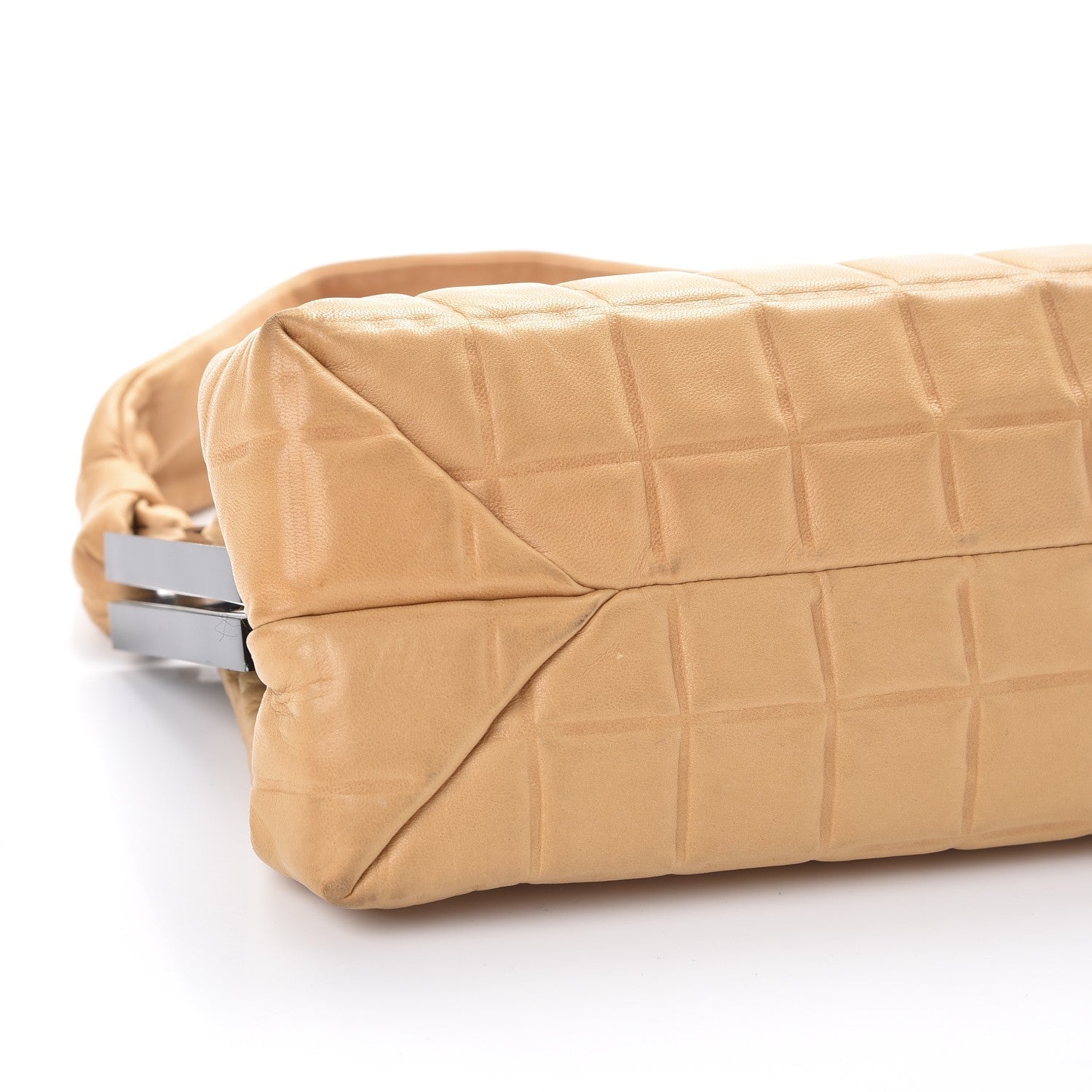 Chanel Lambskin Chocolate Bar Quilted Frame Bag Beige Black 12 of 15