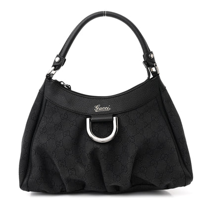 Gucci Monogram Medium D Gold Ring Hobo Black 1 of 10