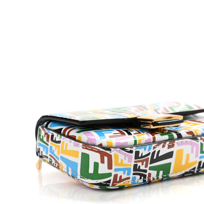 Fendi X SARAH COLEMAN Vitello Liberty Ceylon Micro FF Fish Eye Embossed Nano Baguette Charm Multicolor Cyber Blue 8 of 10