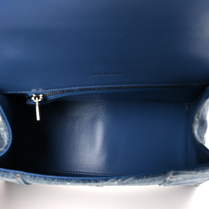 Balenciaga Denim BB Monogram Small Hourglass Top Handle Bag Blue 7 of 9