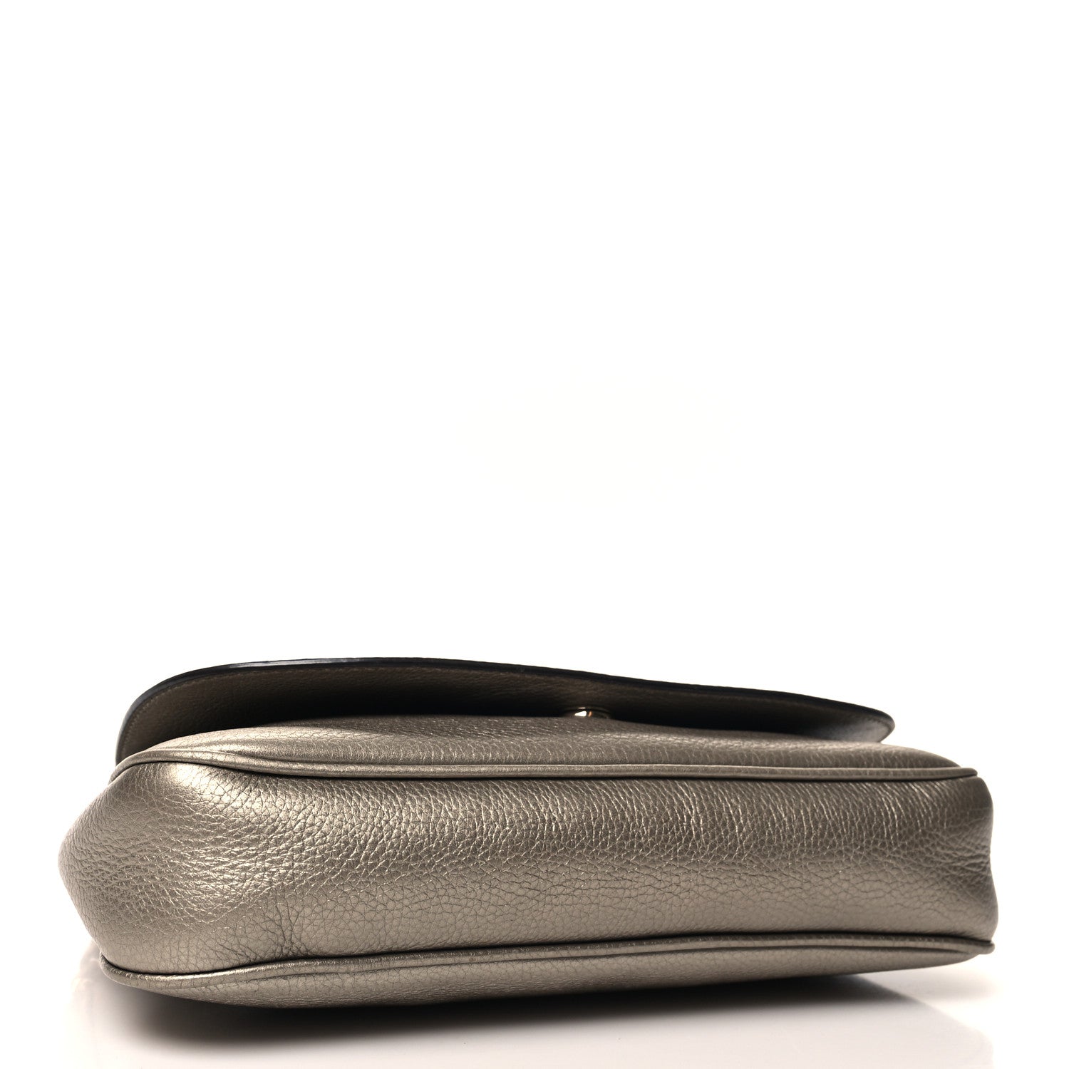 Gucci Metallic Pebbled Calfskin Medium Soho Flap Crossbody New Golden Beige 4 of 11