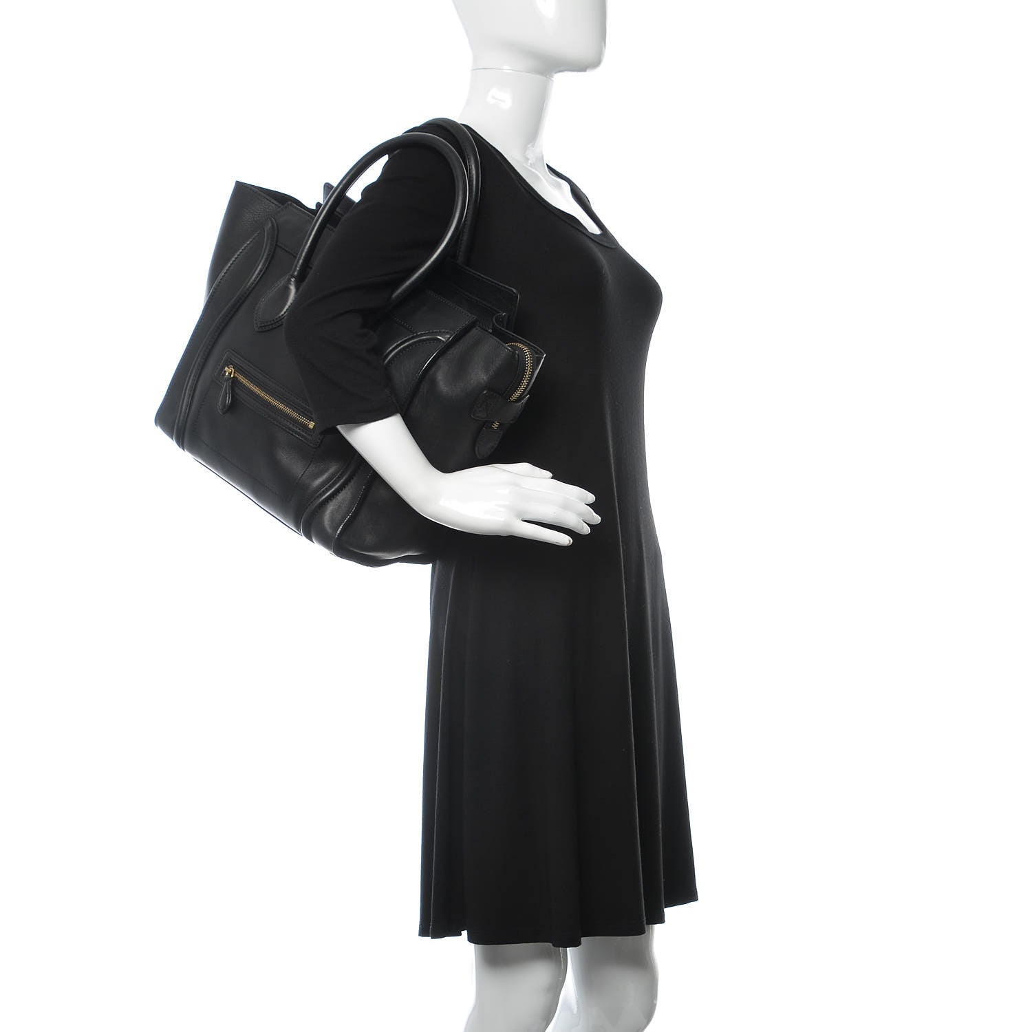 Celine Smooth Calfskin Mini Luggage Black 2 of 13