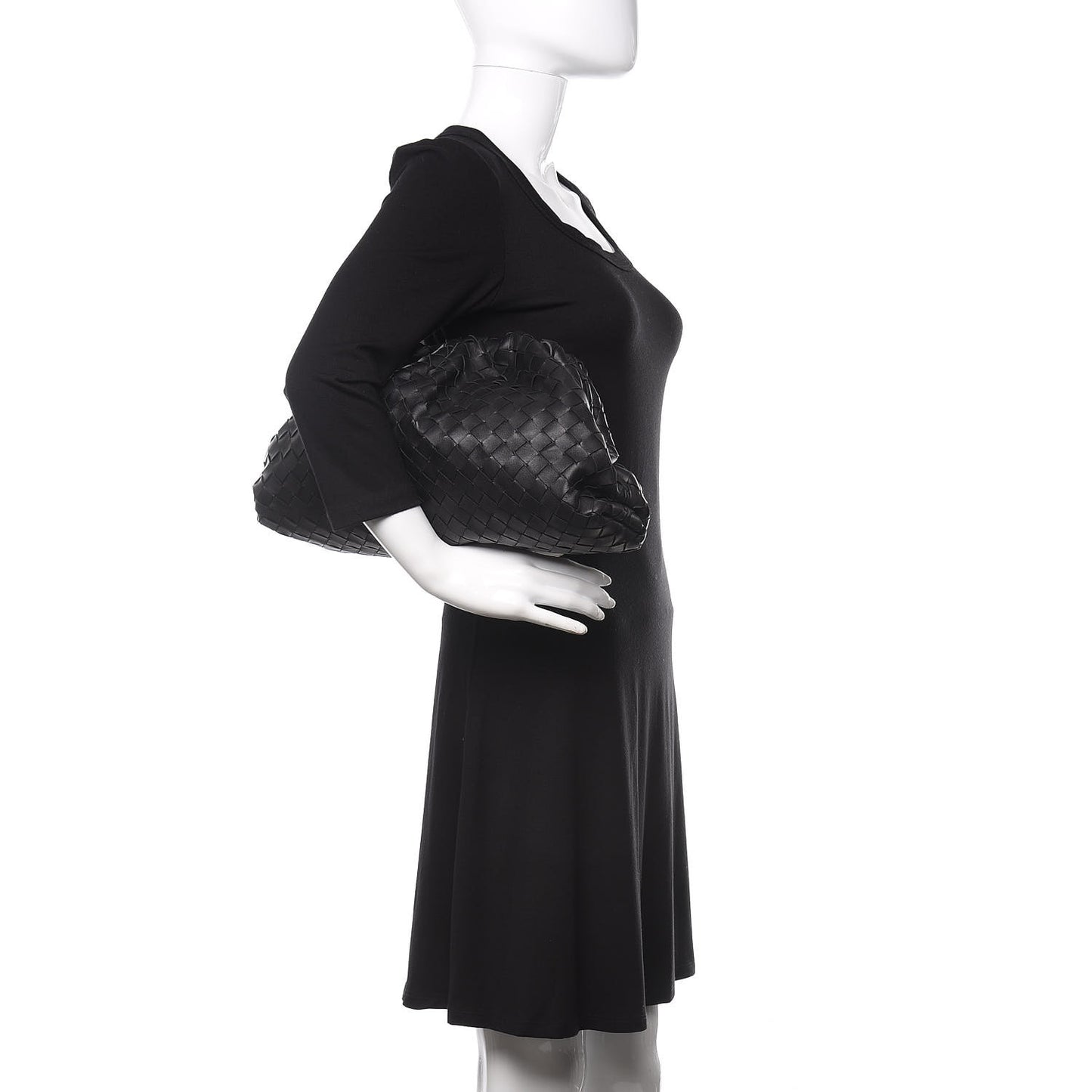 Nappa Maxi Intreccio The Pouch Oversized Clutch Black
