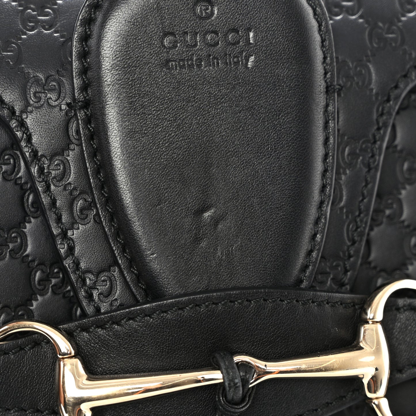 Microguccissima Medium Emily Chain Shoulder Bag Black