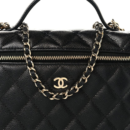 Chanel Caviar Quilted Top Handle Slim Vanity With Chain Black 8 of 11