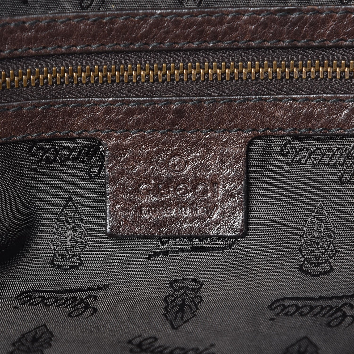 Gucci Calfskin Large Babouska Dome Satchel Dark Brown 6 of 13