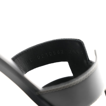 Hermes Box Calfskin Oran Sandals 39 Black 8 of 9
