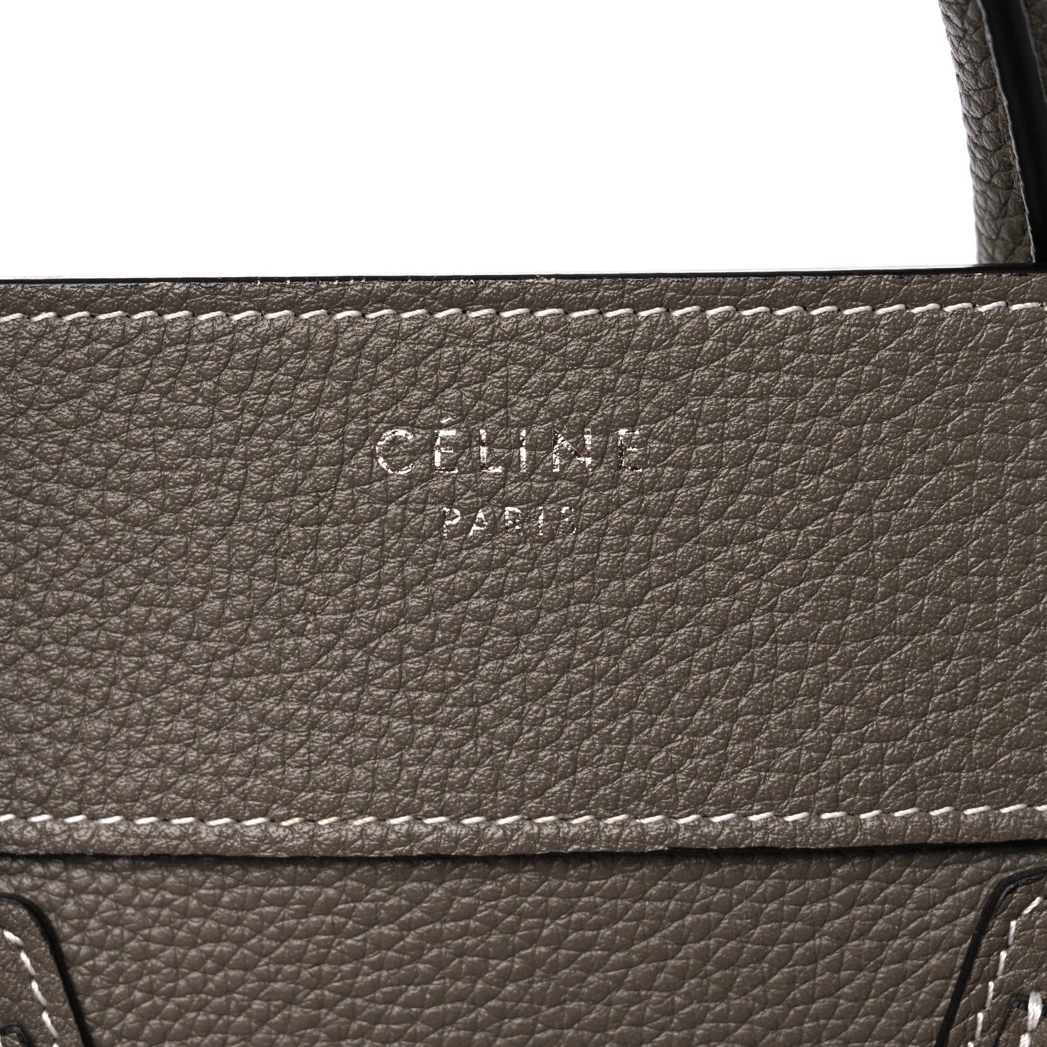 Celine Drummed Calfskin Mini Luggage Souris 6 of 17