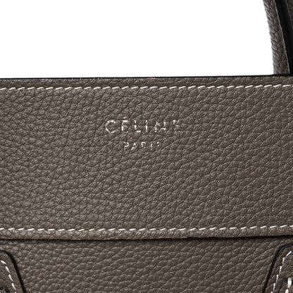 Celine Drummed Calfskin Mini Luggage Souris 6 of 17