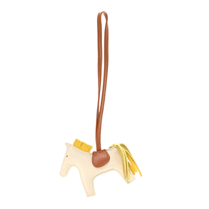 Hermes Milo Lambskin Grigri Rodeo Horse Bag Charm PM Craie Gold Jaune De Naples 1 of 3